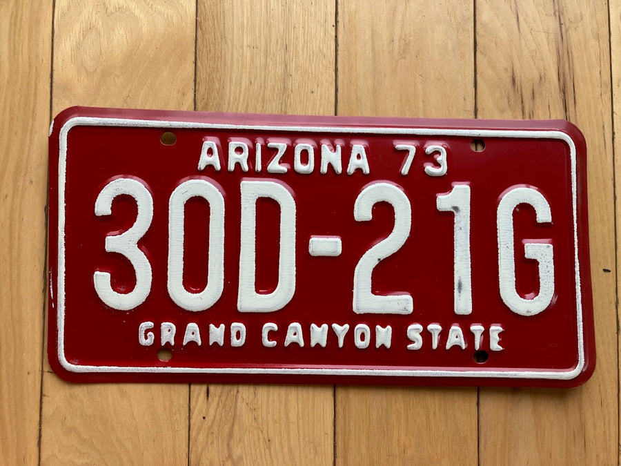 1973 Arizona 30 Day License Plate