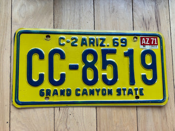 1969 Arizona Commercial License Plate W/1971 Tab