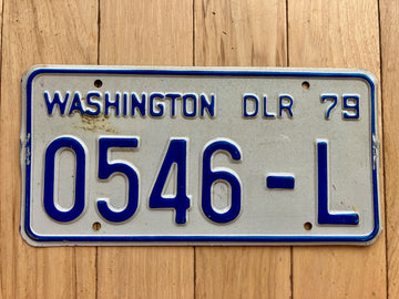 1979 Washington State Dealer License Plate