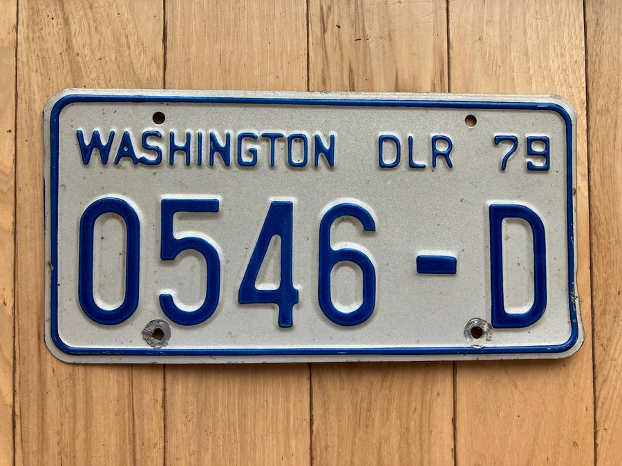 1979 Washington State Dealer License Plate