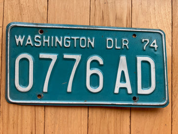 1974 Washington State Dealer License Plate