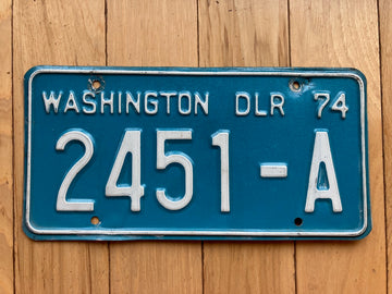 1974 Washington State Dealer License Plate