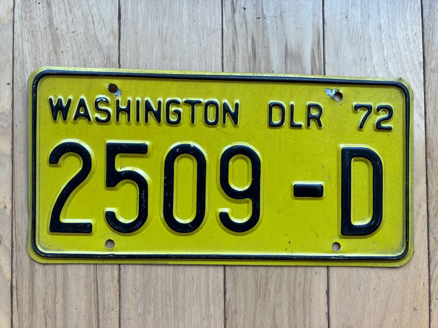 1972 Washington State Dealer License Plate