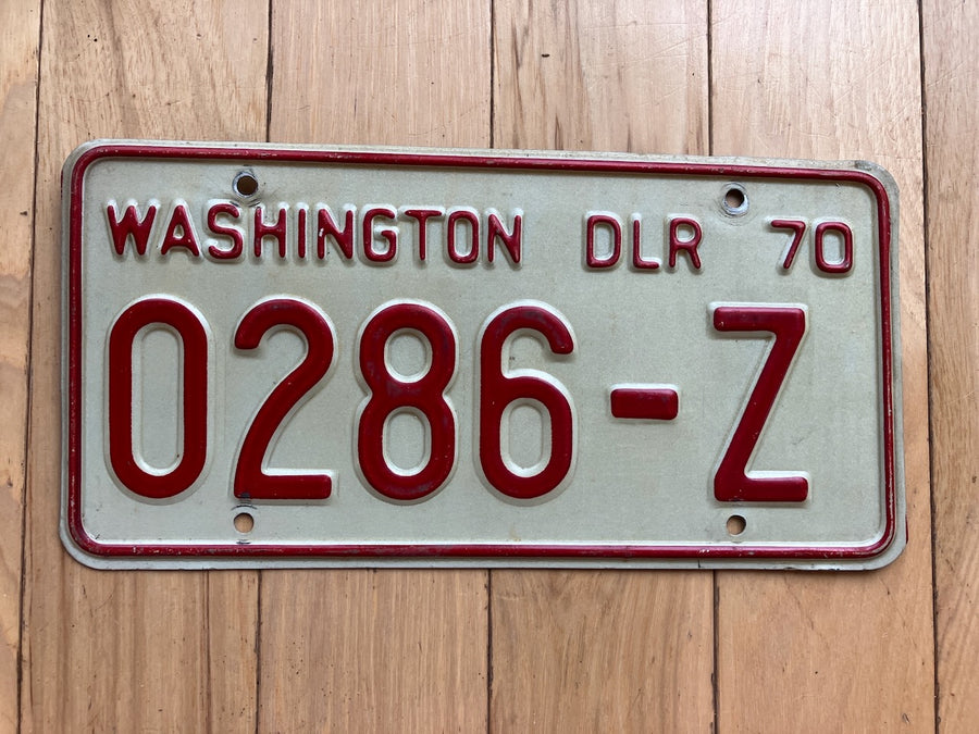 1970 Washington State Dealer License Plate