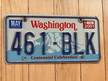 2001 Washington State License Plate