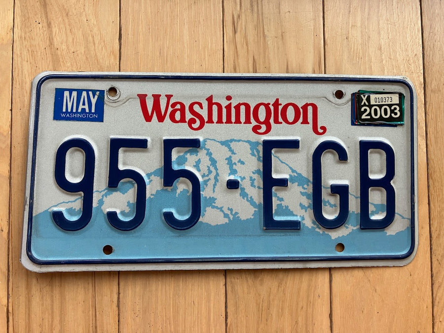 2003 Washington State License Plate