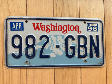 1996 Washington State License Plate