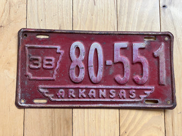 1938 Arkansas License plate