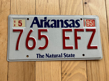 1995 Arkansas License Plate