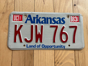 1983 Arkansas License Plate