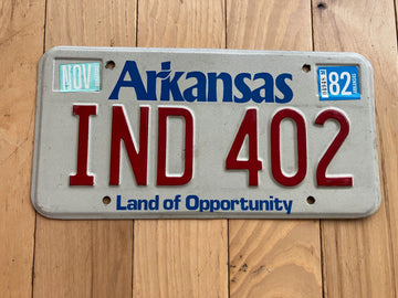 1982 Arkansas License Plate