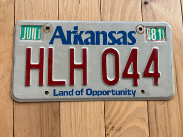 1981 Arkansas License Plate