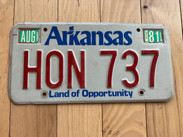 1981 Arkansas License Plate