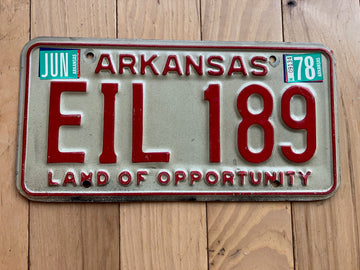 1978 Arkansas License Plate