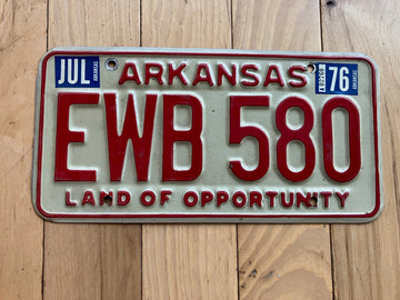 1976 Arkansas License Plate