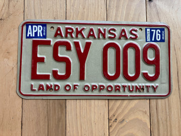 1976 Arkansas License Plate