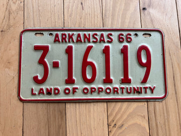 1966 Arkansas License Plate