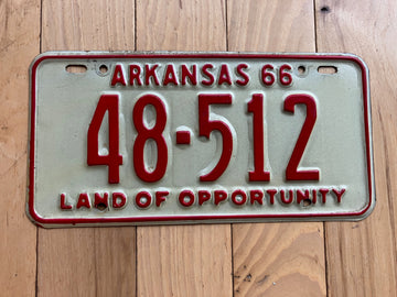 1966 Arkansas License Plate