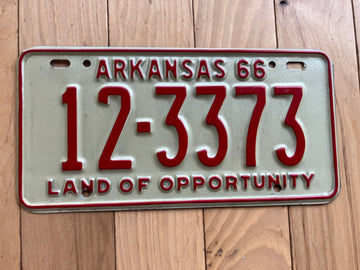 1966 Arkansas License Plate