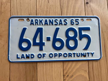 1965 Arkansas License Plate