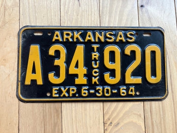 1964 Arkansas Truck License Plate