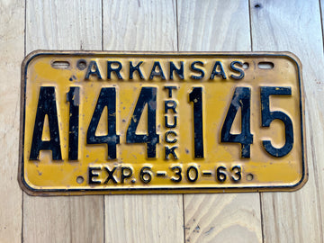 1963 Arkansas Truck License Plate