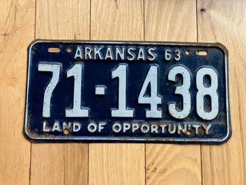 1963 Arkansas License Plate