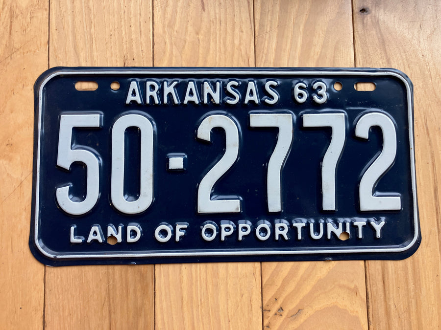 1963 Arkansas License Plate