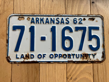 1962 Arkansas License Plate