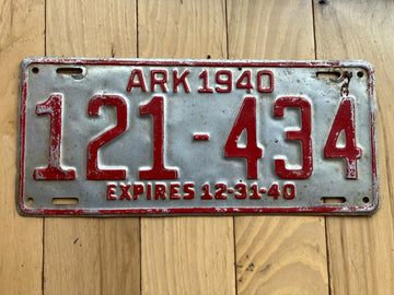 1940 Arkansas License Plate