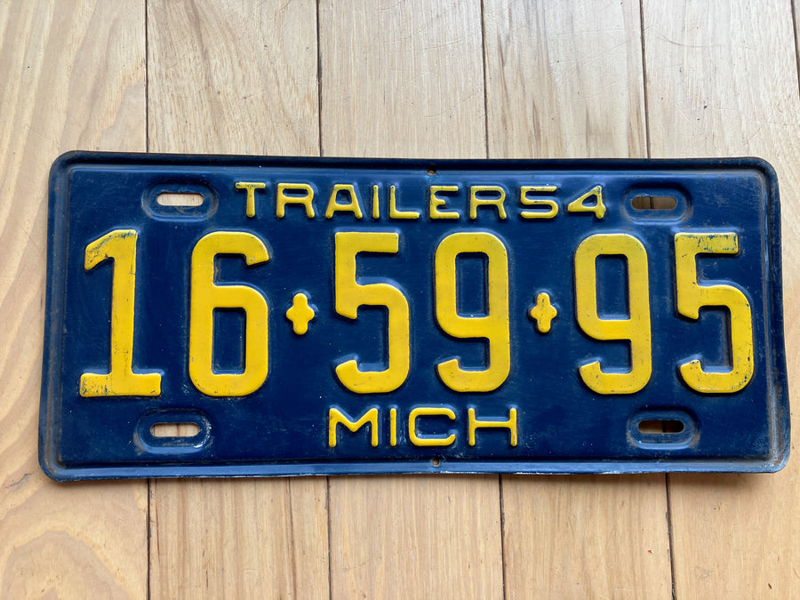 1954 Michigan Trailer License Plate