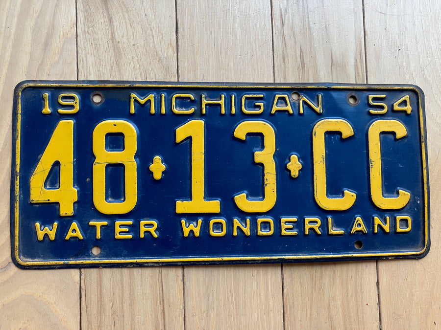 1954 Michigan License Plate