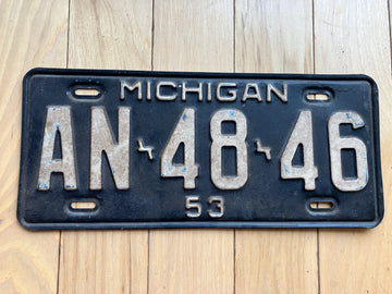 1953 Michigan License Plate