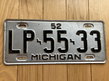 1952 Michigan License Plate