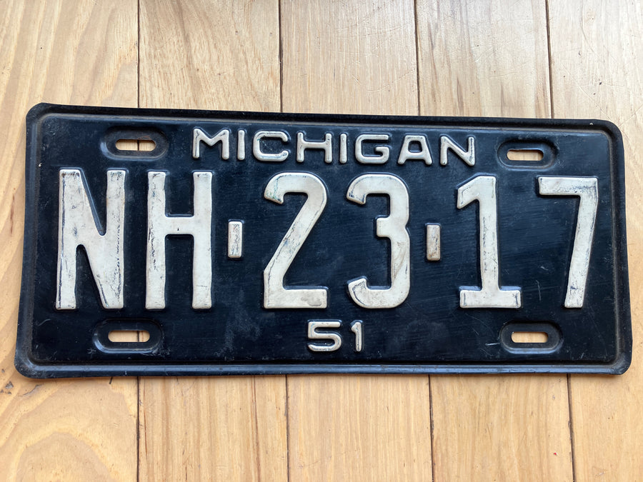 1951 Michigan License Plate