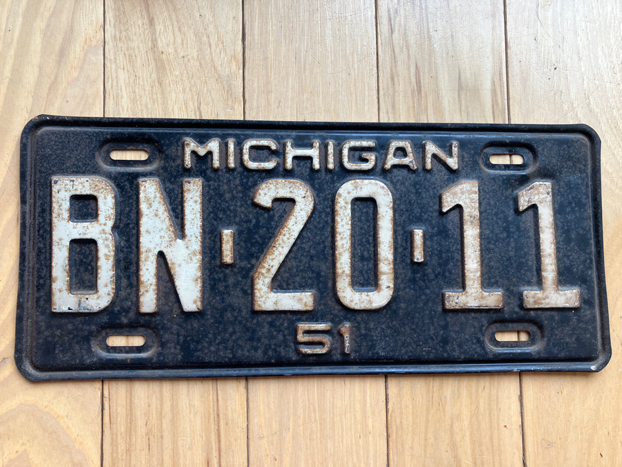 1951 Michigan License Plate