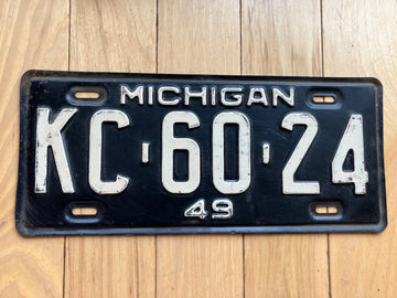 1949 Michigan License Plate