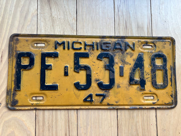 1947 Michigan License Plate