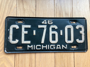 1946 Michigan License Plate