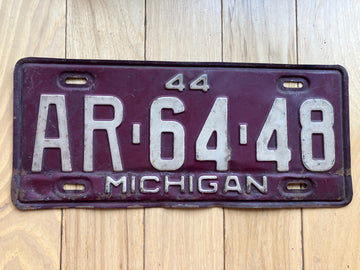 1944 Michigan License Plate