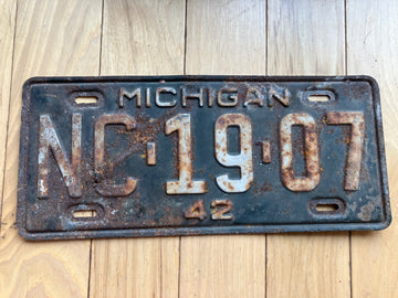 1942 Michigan License Plate