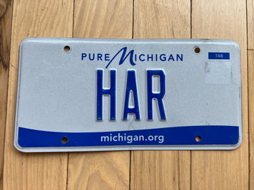 Michigan Vanity License Plate - HAR