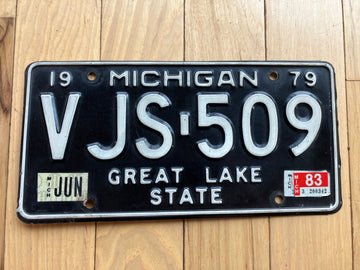 1979 Michigan License Plate W/ 1983 Tab