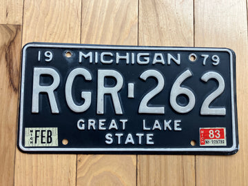 1979 Michigan License Plate W/ 1983 Tab