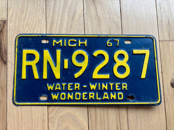 1967 Michigan License Plate