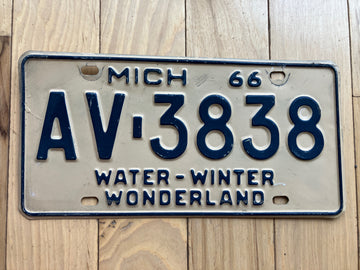 1966 Michigan License Plate