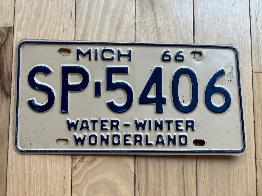 1966 Michigan License Plate