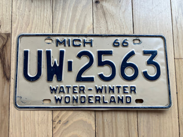 1966 Michigan License Plate