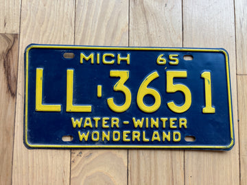 1965 Michigan License Plate