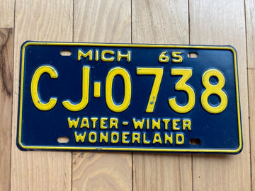 1965 Michigan License Plate